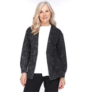 Neon Buddha | Impressions Stone Wash Stretch Cotton Open Front Jacket Size S